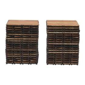 36 Pack Hardwood Interlocking Patio Deck Tiles, Wood Interlocking Flooring Tiles,12" Ã— 12" Interlocking Patio Tiles,Outdoor Inte