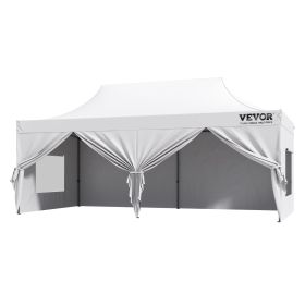 VEVOR 10x20 FT Pop up Canopy with Removable Sidewalls, Instant Canopies Portable Gazebo & Wheeled Bag, UV Resistant Waterproof