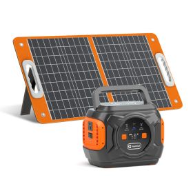 320W Portable Power Station;  Flashfish 292Wh 80000mAh Solar Generator Backup Power With LASHFISH 18V/60W Foldable Solar Panel;  Portable Solar Charge