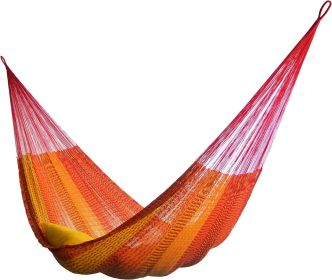 Mayan-Made Matrimonial Yucatan Hammock - Two Person Hammock - Artisan Crafted in Central America - Fits 12.5 to 13 Feet Hammock (Color: Tequila)