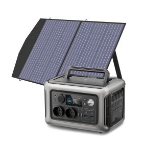 ALLPOWERS R600 Portable Powerstation with Solarpanel (Optional), 299Wh 600W LiFePO4 Battery for Home Backup Outdoors Camping RV (Socket Standard: US, Color: R600 with 100W)