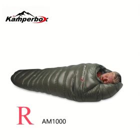 Kamperbox Outdoor Camping Down Sleeping Bag Winter Warm Sleeping Bag Camping Waterproof Sleeping Bag (type: AM1000Right)