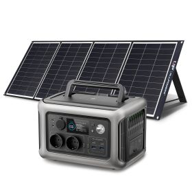 ALLPOWERS R600 Portable Powerstation with Solarpanel (Optional), 299Wh 600W LiFePO4 Battery for Home Backup Outdoors Camping RV (Socket Standard: US, Color: R600 with 200W IBC)