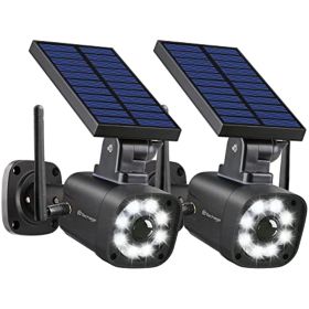 Techage SL669; Solar Battery Powered; Fake Security Camera; Motion-Activated Floodlights; Realistic Look; Easy To Install; IP66 Waterproof; Warning St (Color: Black)