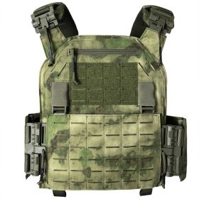 Qucik Release Full Protect Upgrated Laser Cutting plate carrier 1000D Nylong tactical vest (Color: AT-FG)