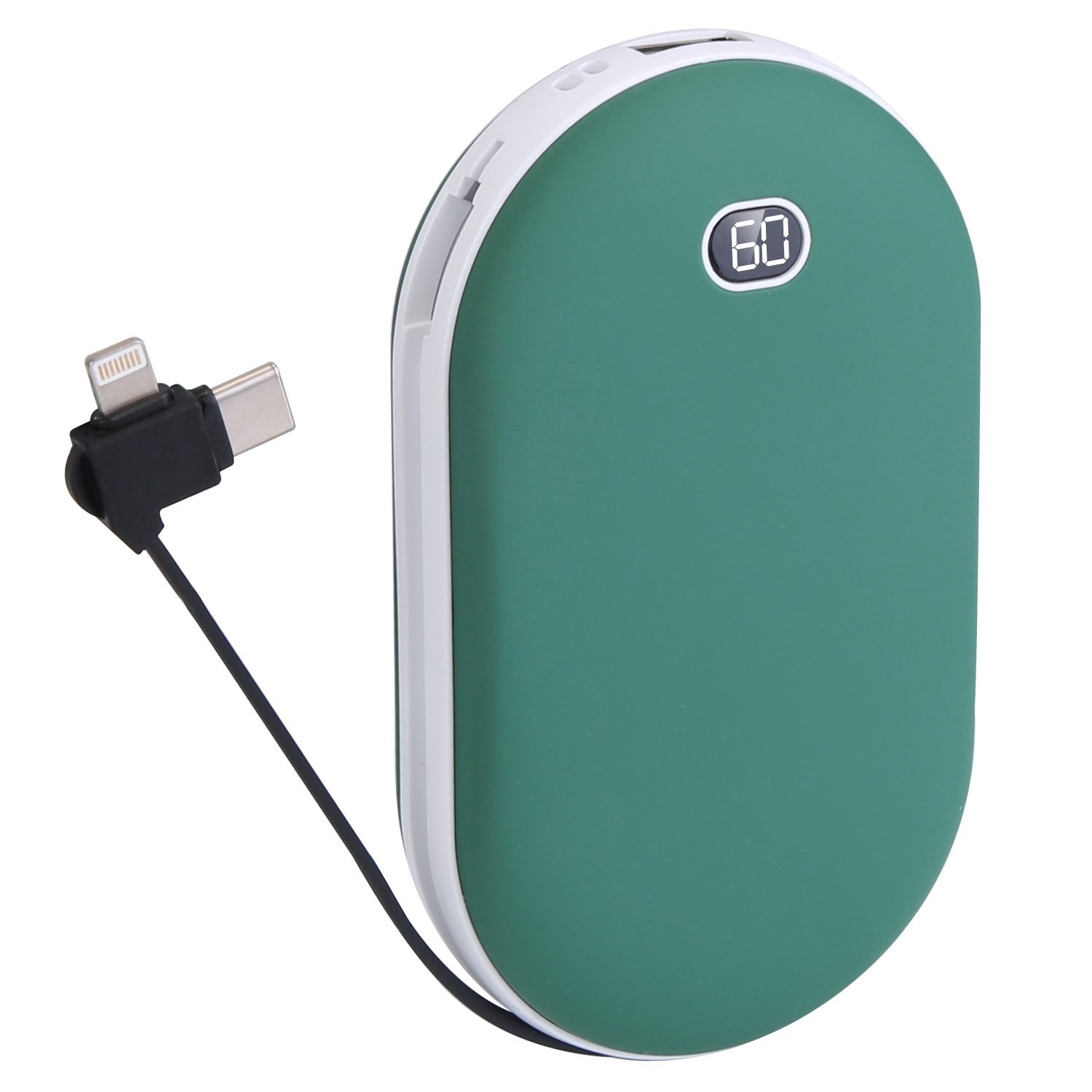 8000mAh 2 In 1 Electric Hand Warmer Rechargeable Hand Heater Portable Pocket Warmer with Power Bank 3 Heating Levels Digital Display Double-sided Heat 8000mAh 2 In 1 Electric Hand Warmer Rechargeable Hand Heater Portable Pocket Warmer with Power Bank 3 Heating Levels Digital Display Double-sided Heat